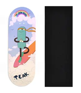 Heat Transfer Graphic Wooden Fingerboard Deck, Design Contest 2024 Winner, @digo.lemon - "Zen Drift"