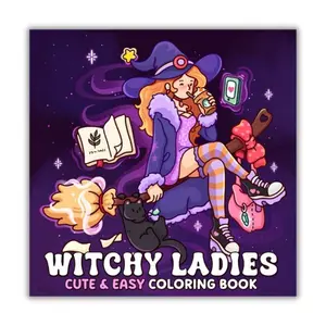 Mother's Day Gift  Witchy Girl Ladies Cute & Spooky Coloring Book: 40 Cozy Halloween Illustrations with Ghost Cuties, Little Witches & Magical Moments for Fall Relaxation for Adults and Teens (Hygge & Simple Joys)