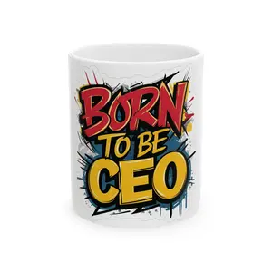 Born to Be CEO Mug | Bold Graffiti Typography Coffee Cup Sparkle Unicorn Funny