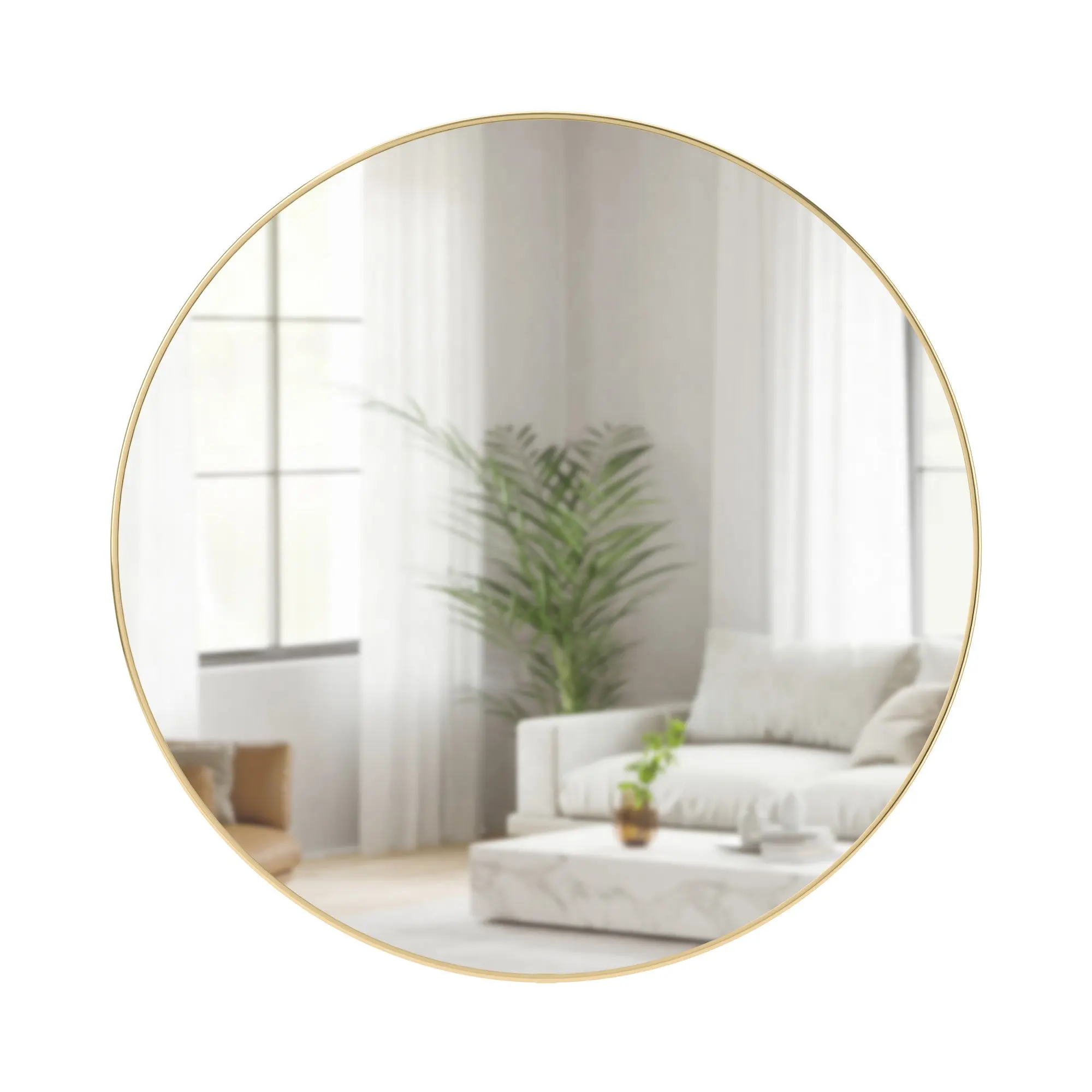 Umbra Hubba Wall Mirror | Enhance The Decor in any Room with this Decorative 34" Round Mirror Elegant Light Minimalist Durable