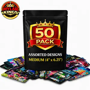 50 Pack Medium 4" x 6.25" Organizer Bags Bundle Assorted Designs