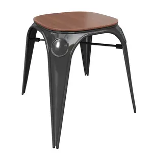 20 pcs.Black Metal Steel Cafes Pub Chairs Aluminum Hotel Dining Tolix Chairs for Restaurants For Restaurant Coffee Shop YJCM027