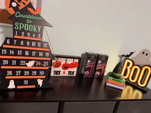 Halloween Home Decor Kit – Countdown Calendar, LED Lights & BOO Sign | Not Your Regular Store Exclusive Neon Spooky