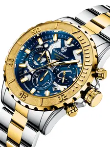 Luxury Watch, Analog Quartz Watch, Unique Design, Quartz Chronograph, Business Waterproof Wristwatch, Men's Gift, Round Face, Alloy Case, Silver Oxide Battery