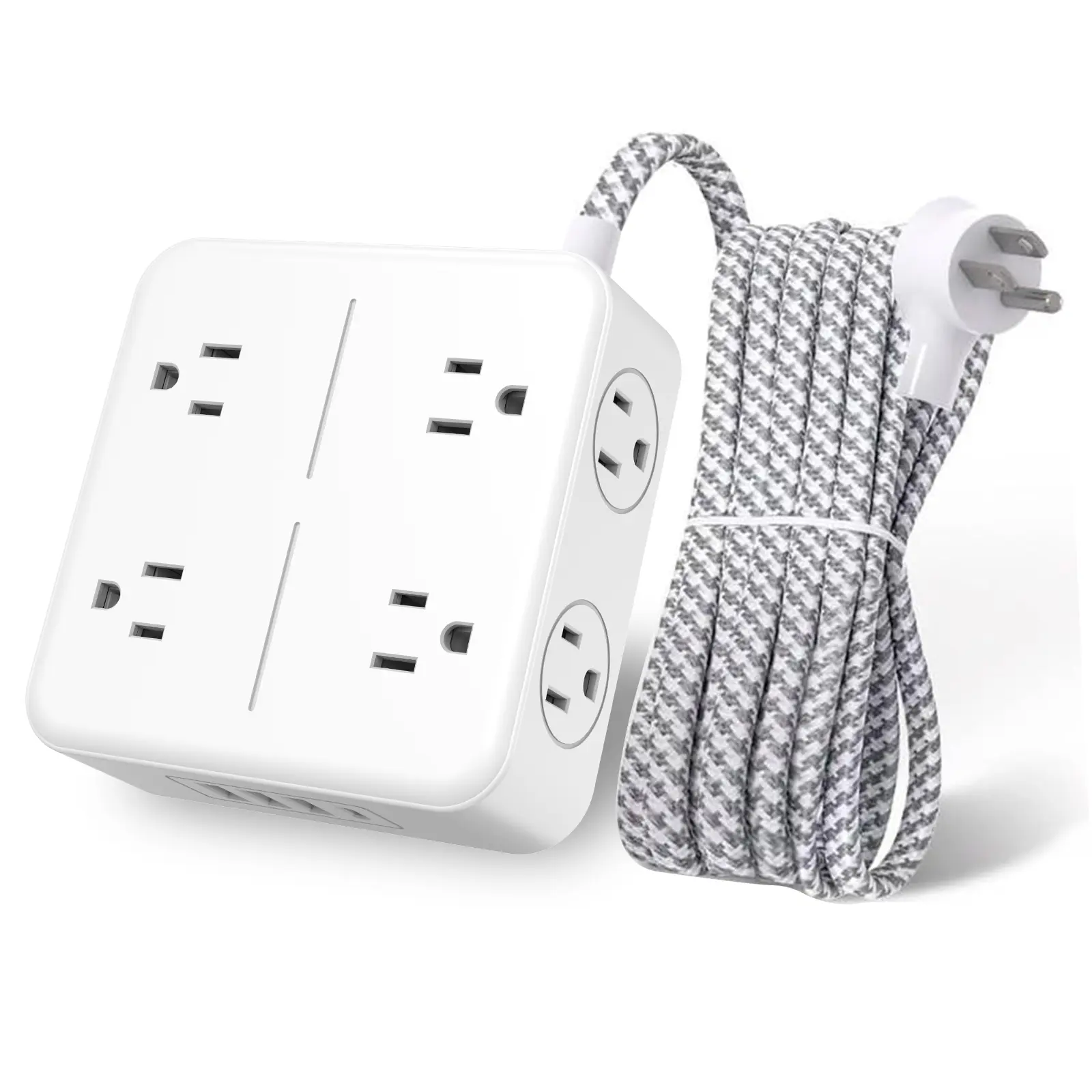 Power Strip, 8 Outlets 3 USB Ports (1 USB C) with 5FT Extension Cord Small Power Strip, Compact for Hotel Travel Essentials Cruise Approved