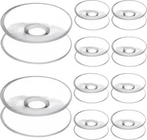 Double Sided Suction Cups, 10Pcs Clear Silicone Bumpers Heavy Duty Desk Glass Suction Cups 30Mm Double Sided Sucker Pads Bathroom Suction Cup Hooks Small Suction Cups TEHAUX