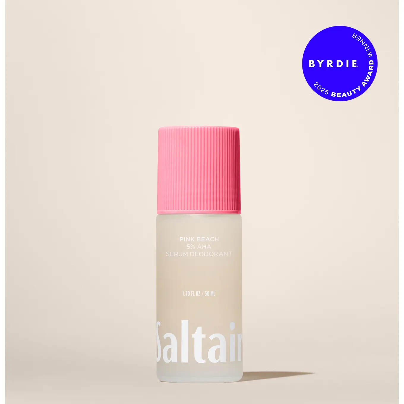 Saltair Pink Beach Serum Deodorant - With 5% AHA - 48-Hour Odor Protection Natural Deodorant - Baking Soda Free & Aluminum Free