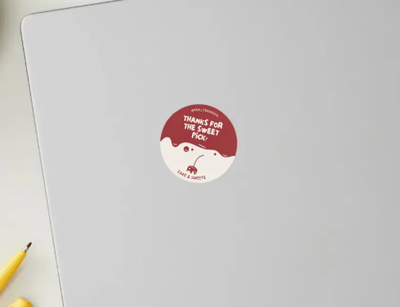 Modern Illustrative Style Thank You Business Circle Sticker