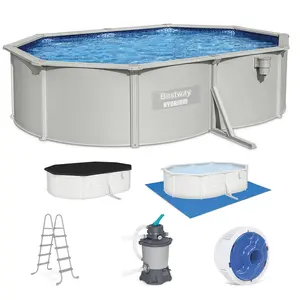 Bestway Hydrium 16’5” x 12’ x 48” Steel Wall Oval Above Ground Swimming Pool Set Bestway Hydrium 16’5” x 12’ x 48” Steel Wall Oval Above Ground Swimming Pool Set