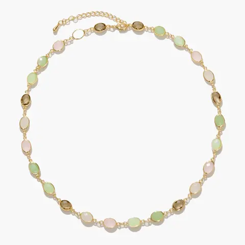 en route 18K Gold Plated Whimsical Romance Stone Necklace, Elegant Morandi-inspired Jewelry, Versatile Everyday Piece for Casual Outfits, Layering or Set Styling