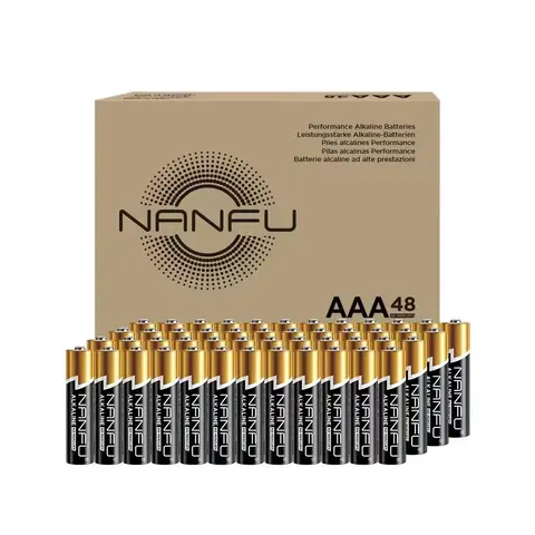 Nanfu Alkaline AAA Batteries 48 Pack for Smartphones Wireless Devices Portable Electronics Top-Quality Factory-Owned Brand No Warranty