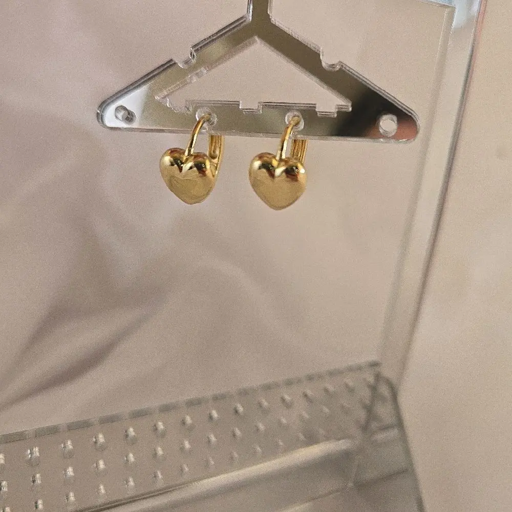 Argollas 168 Pequeñas en Forma de Corazon Gold Heart Shaped Small Hooks