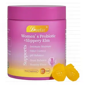 LEEFAR Her Juicy  Feminine Probiotics Gummies- All in One Solution with Slippery Elm and Prebiotics - Hawaiian Pineapple Gummies 60 Count hawaiian pineapple Women's Probiotic-Perfect for Women Who Need