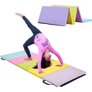 Tumbling Mat – Gymnastics Mat, Easy to Clean, Sturdy, Foldable Tumbling Mat for Kids, Padded, Portable, Carrying Handle, Gymnastics Equipment for Activity Play