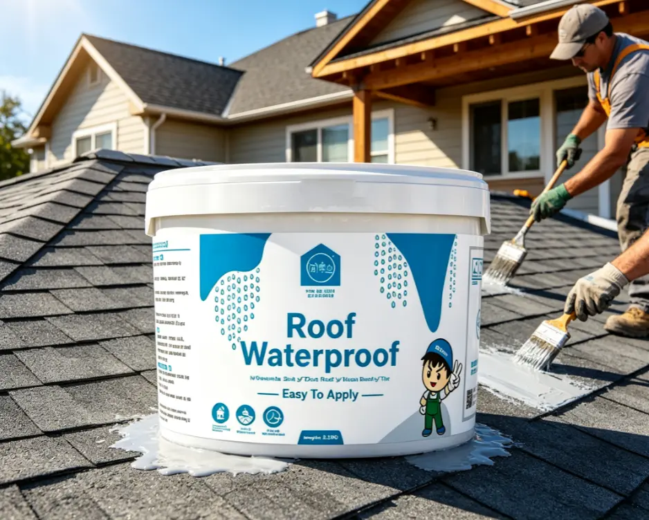 17.6oz Commercial Grade Rubber Waterproofing Paint. Ideal for Big Outdoor Roof & Wall Projects. Strong Flexible Coating, 10-Year Protection