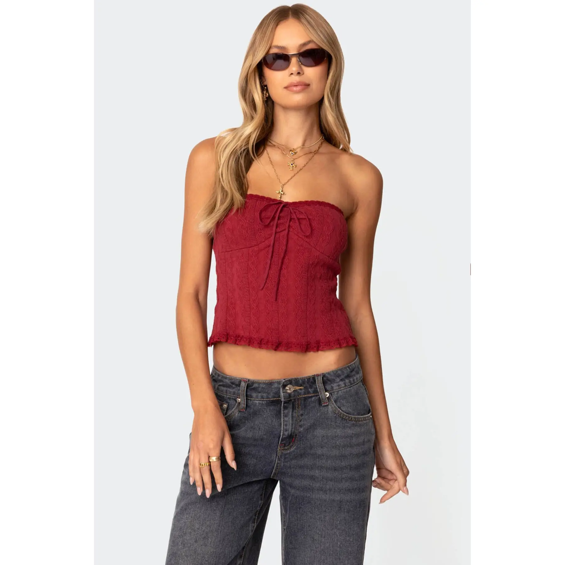 Lacey Knit Tube Top