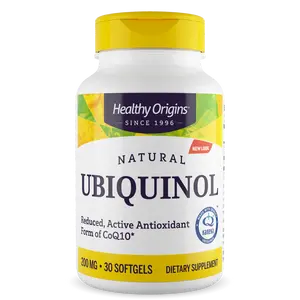 Healthy Origins - Ubiquinol 200mg Active Antioxidant Form of CoQ10 Natural Dietary Supplement - 3 Sizes