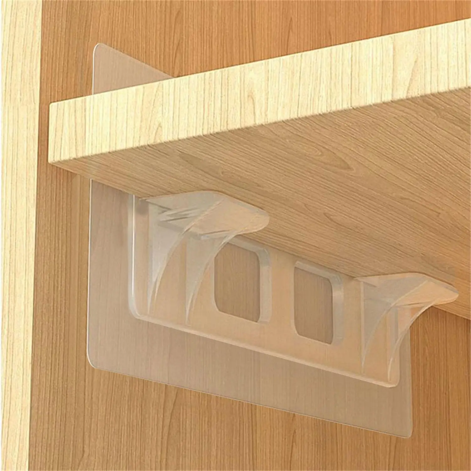 Self Adhesive Shelf Bracket, 10pcs Wall Mounted Sticky Shelf Support, Acrylic Shelf Bracket for Kitchen Cabinets, Summer Essentials