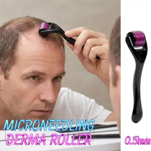 0.5mm Needle Derma Roller for Face, Beard & Scalp | 540 Titanium Microneedling Roller for Skincare & Grooming