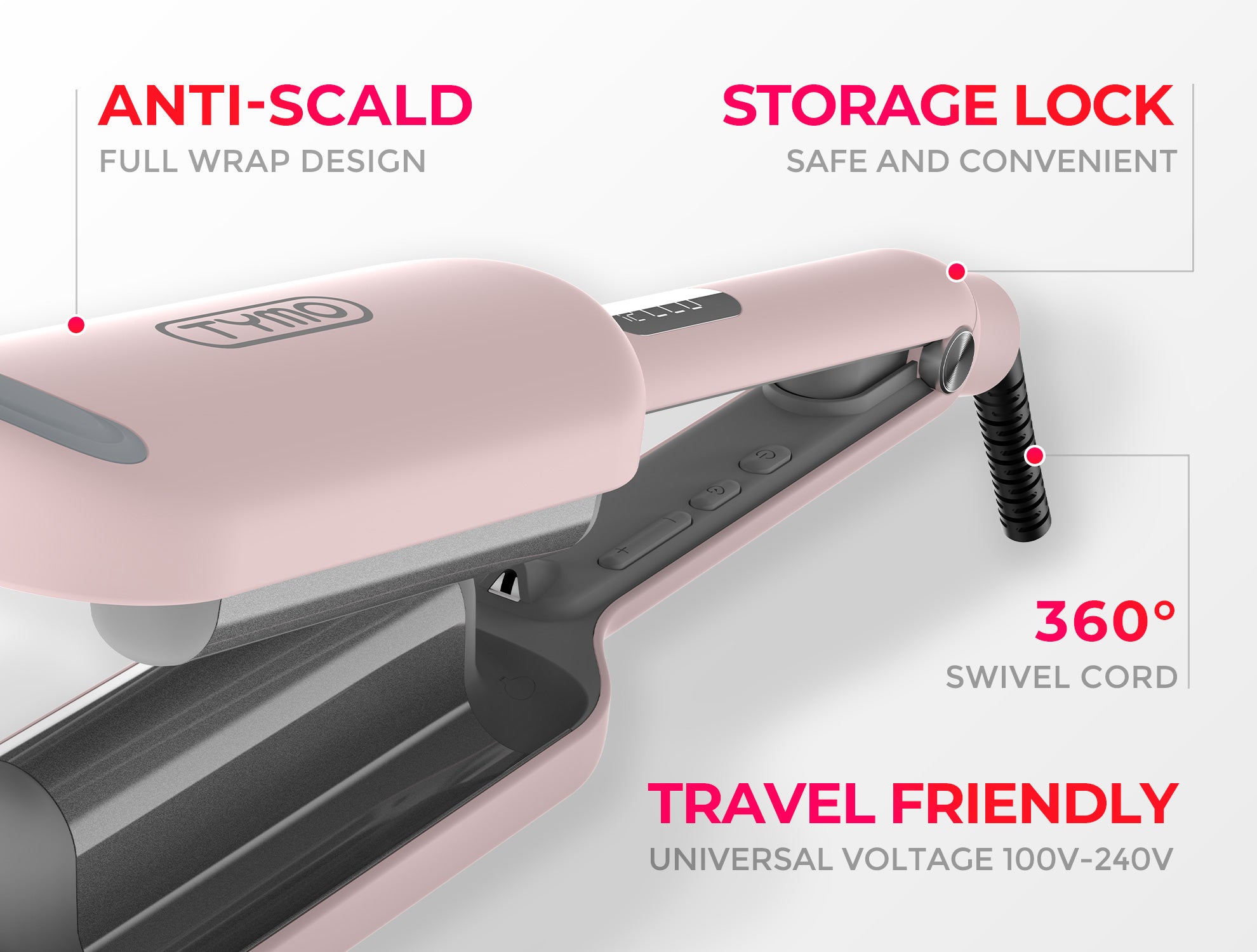【Live Only】【Extra Gift in Live】TYMO ROVY / ROVY COMPACT- Beach Waves Curling Iron, Ionic Deep Waver Hair Curler Tool with Ceramic 3 Barrel for Women, Dual Voltage, Anti-Scald, Easy to Use, 1.25 Inch, Pink, Beauty Equipment 【Live Only】【Extra Gift in Live】TYMO ROVY / ROVY COMPACT- Beach Waves Curling Iron, Ionic Deep Waver Hair Curler Tool with Ceramic 3 Barrel for Women, Dual Voltage, Anti-Scald, Easy to Use, 1.25 Inch, Pink, Beauty Equipment