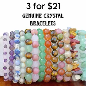 Pick 3 Crystal Bracelets for $21 | Genuine Gemstone Stretch Bracelets | Handmade Healing Crystal Jewelry | Rose Quartz, Amethyst, Tiger’s Eye & More