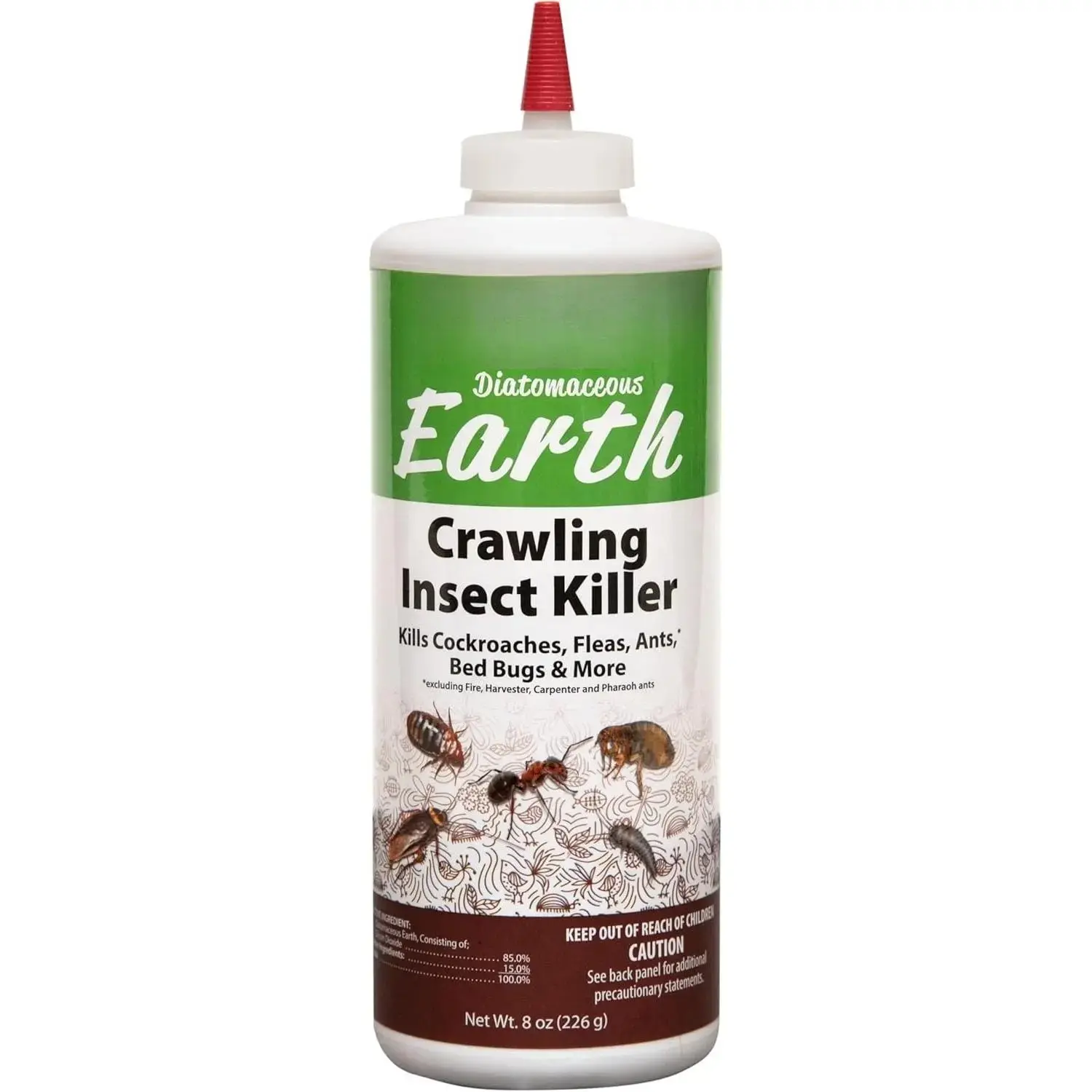Diatomaceous Earth Crawling Insect Killer, 8oz for Roaches, Fleas, Ants, Bed Bugs, and More…