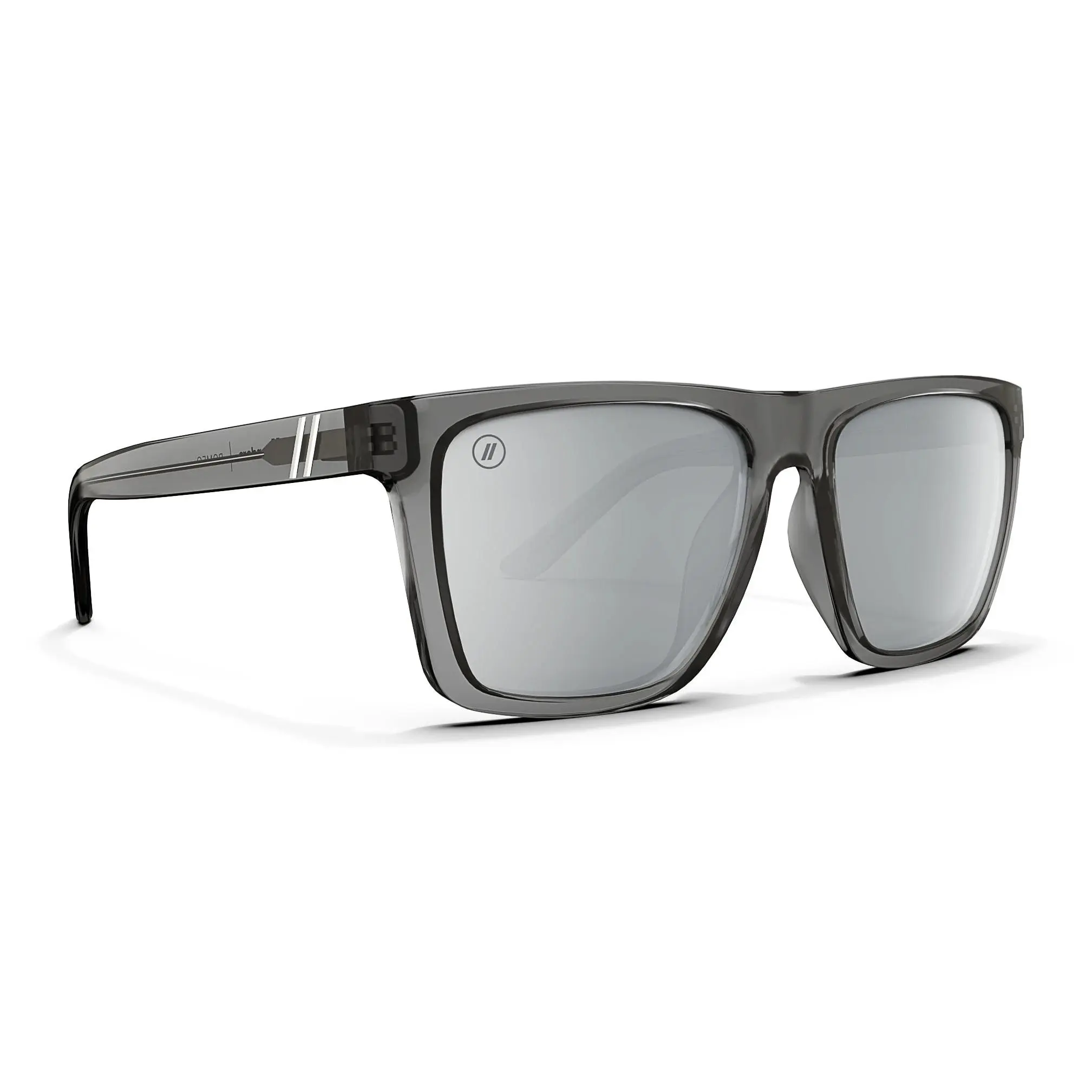Romeo Shadow | Blenders Eyewear | Men's Sunglasses - Gloss Transparent Gray Frame with Polarized Silver Mirrored Lenses, UV Protection, Medium-Large Fit, Includes Microfiber Pouch & Sticker