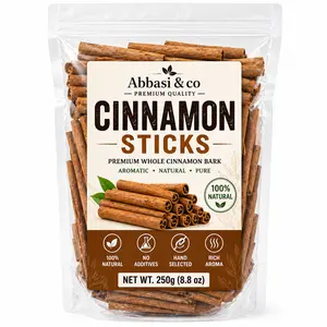 Premium Cinnamon Sticks 250g (8.8 oz) – Whole Cinnamon Bark, Fresh Aromatic, Natural Spice for Tea, Coffee, Cooking & Baking