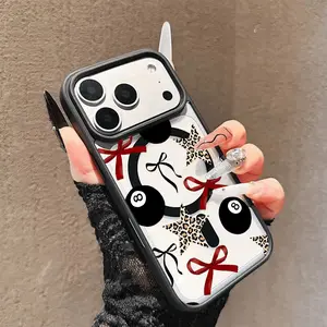 Tiger Print Leopard Star Bow Phone Case, Magnetic Protection, Durable Valentine's Day Decoration, Anti-Drop Shockproof Thick Case for iPhone Models Cover