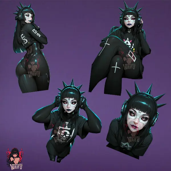 Glitch (Vandal) Marathon Waifu Stickers 4 Pack