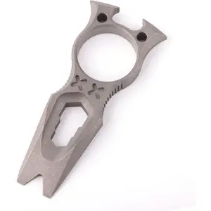 Titanium EDC Multi Tool with Wrench Bottle Opener Pry Bar Function Mini Portable Keychain