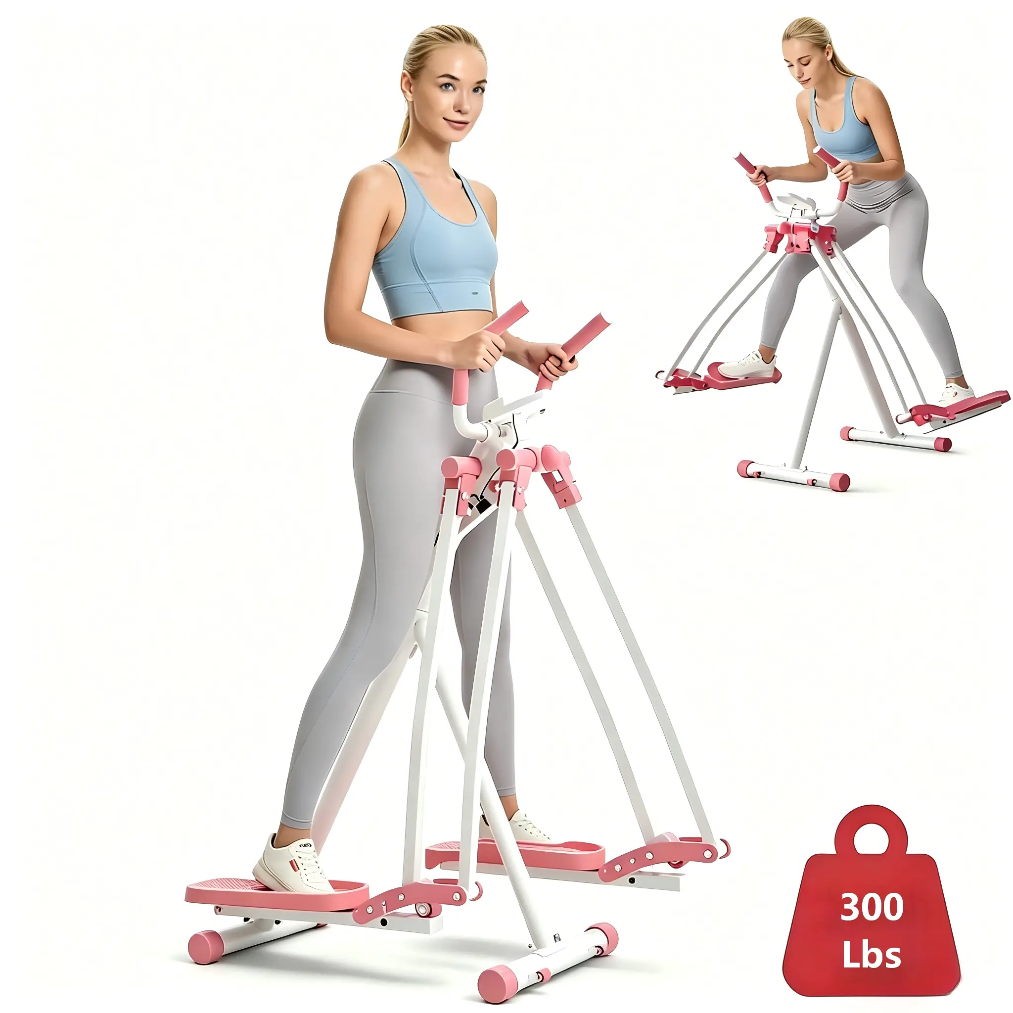 Air Walking Elliptical Machine - Foldable Cardio Cross Trainer Glider for Full-Body Low-Impact Exercise with LCD Display Ideal for Home Gym cardio strength workout system extended step range