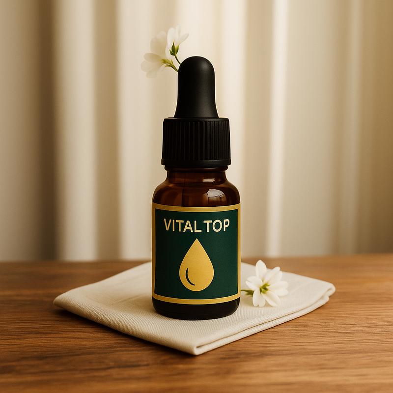 Vital Top Vitality Oil Boosting Formula for Men 10 ml Nourishing Jojoba Ginseng Body Care Blend Herbal Cosmetic Confidence Boosting Revitalizing