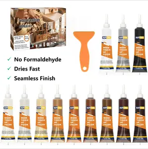 Wood Repair Kit, 12 Color Wood Fillers, Furniture Repair Kit, Repair Scratch, Cracks, Stains, Discoloration for Wood Furniture, Door, Cabinet, Floor, Table Surface Wood Touch up Filler Wood Paint