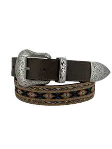Tan Navajo Western Leather Western Belt