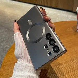 Luxury Matte Magnetic Case For Magsafe For Samsung Galaxy S24 S23 S22 S21 Ultra Plus Wireless Charge Silicone Cover Accessories