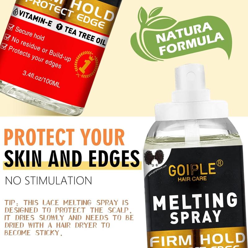 Lace Glue Kit Complete Set with Lace Tint Mousse, Lace Melting Spray Wig Glue for Women's Wigs and Hairpieces - Wig Installation Kit & Tape in Extension Rmover & Cap (Light Brown) hair tools rat tail comb Multi-Purpose Care Brush