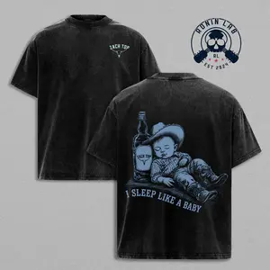 Zach Top I Sleep Like A Baby Washed T-Shirt Hoodie Sweatshirt, Country Music Graphic Tee, Western Cowboy Whiskey Shirt, Vintage Country Fan Apparel, Heavyweight Cotton Unisex Concert Gift