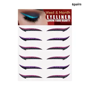 6 Pairs West & Month Eyeshadow Stage Eye Masks, Self-Adhesive European Style Eyelid Tape, Reusable Makeup Accessories