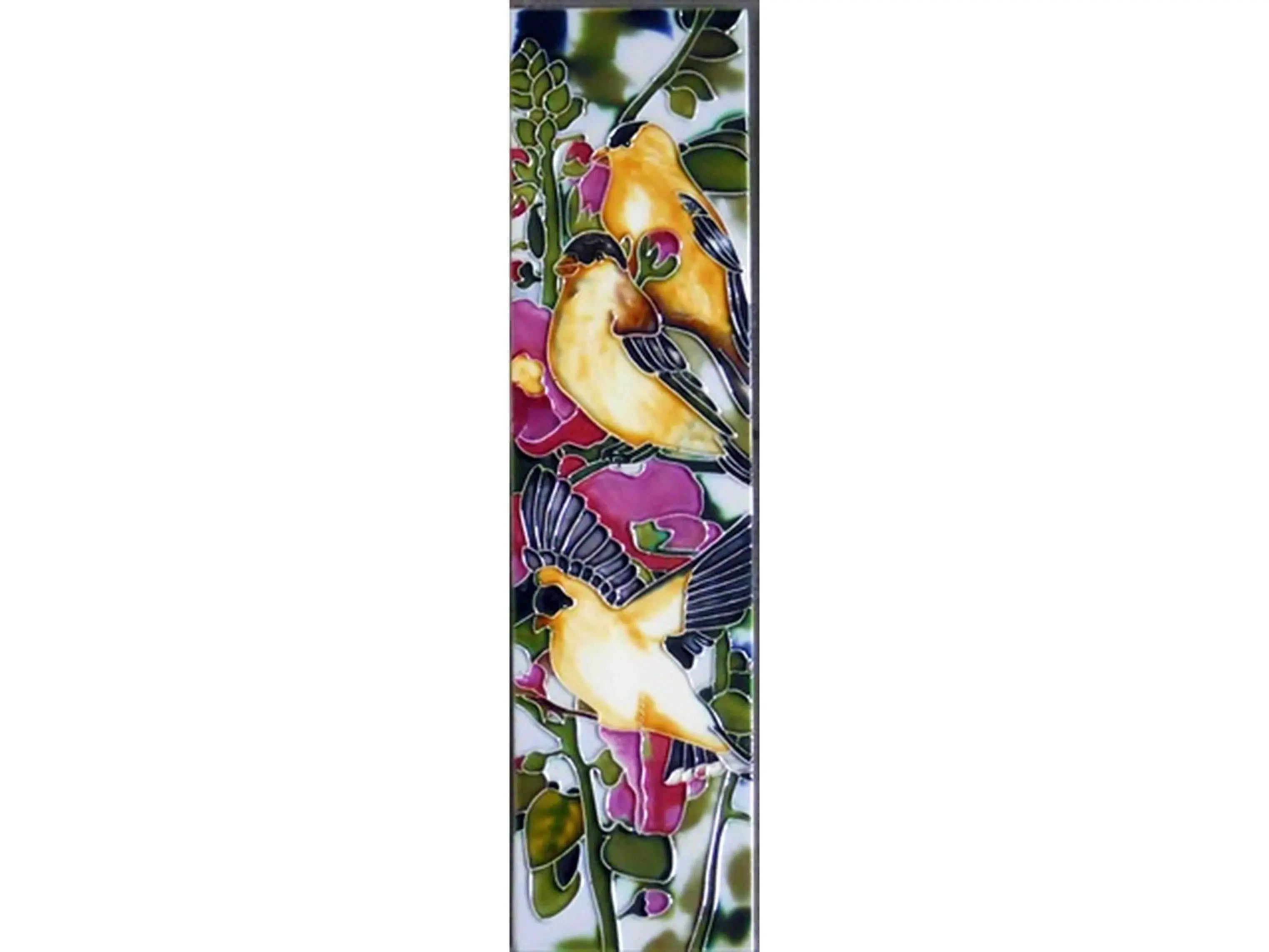 Continental Art Center MD-084 4 x 16 in. Gold Finch Ceramic Art Tile