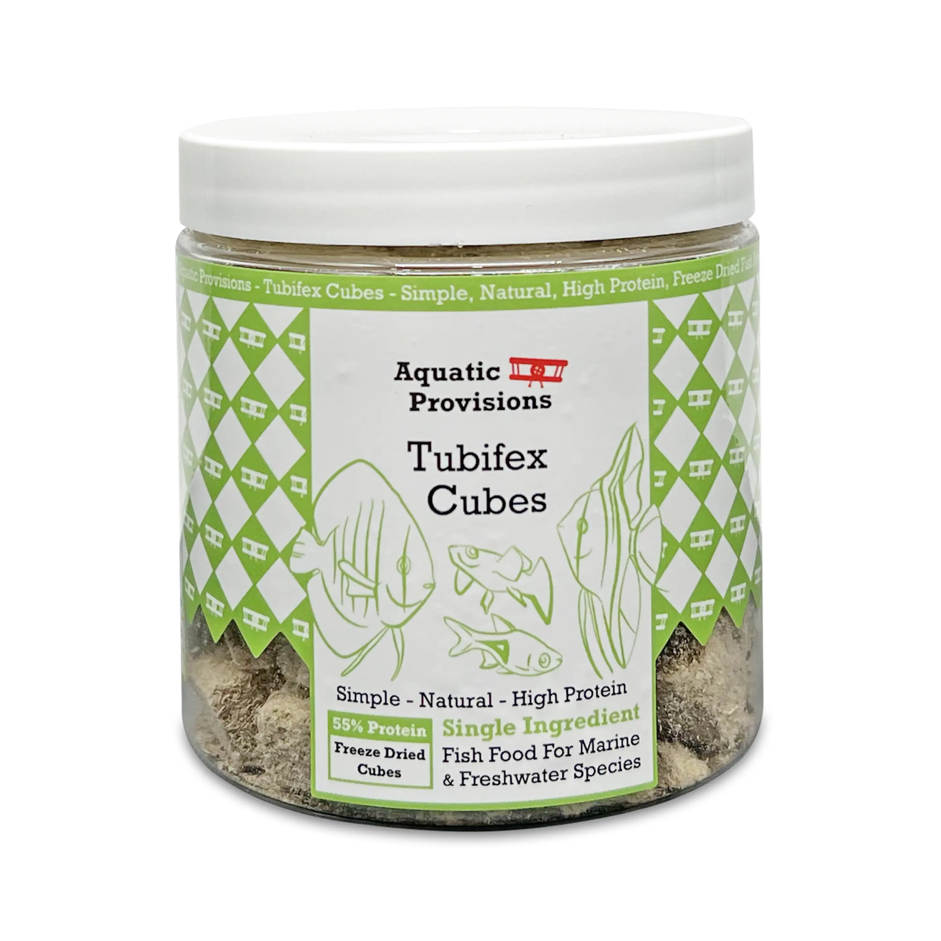 Tubifex Cubes, Freeze Dried Single ingredient Fish food High Protein Feeding Treat for Aquarium Fish