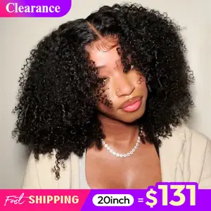 【Clearance】FORGIRL FOREVER Kinky Curly Wig 6x4 Wear Go Glueless Wig Pre Cut Lace Front Wig Kinky Curly Human Hair Wigs For Women