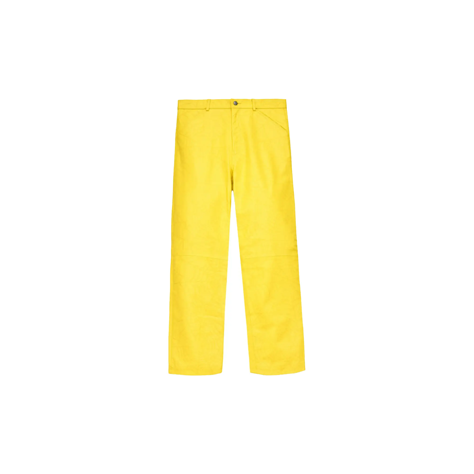 Sp5der Debossed Web Leather Pant "Yellow" M11PA006W2YL