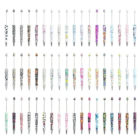 P1-Print Standard Plastic Beaded Pens (10-Pack) - Black Ink, Durable Body, Easy DIY, Creative Gift, Twist-Enabled Pens & Refills, Home Office Stationery Writing Tool