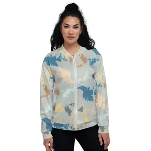 Recycled Unisex Bomber Jacket - Abstract Forest - Women