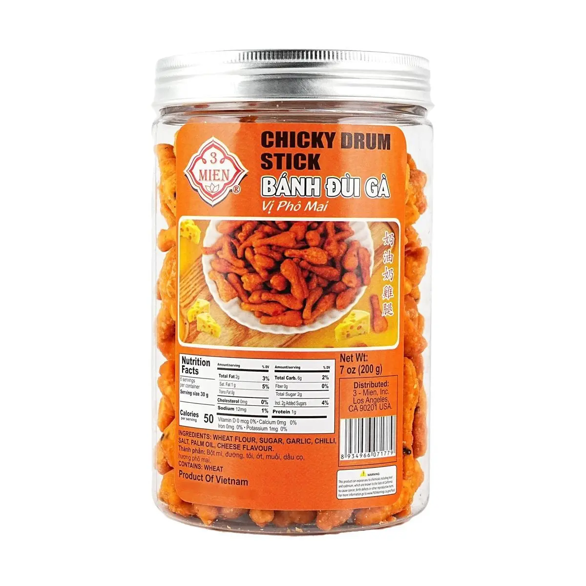 3-MIEN Vietnamese Cream Cheese Chicken Legs Snack 200g - Savory & Delicious
