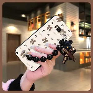 silicone Black pearl pendant Phone Case For Samsung Galaxy S8 Plus/S8+/SM-G9550 Back Cover cute Anti-knock soft case Skin-friendly feel Bear bracelet Simplicity Dirt-resistant