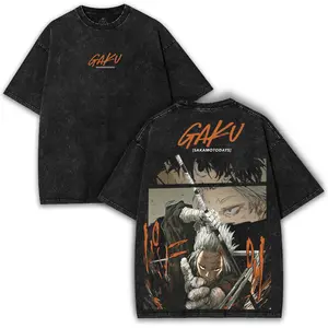 Gaku Sakamoto Days Vintage Oversized Washed T-Shirt – Double Printed Heavy Cotton Anime Manga Streetwear Collector