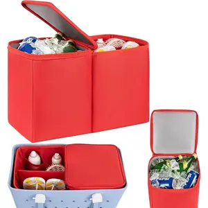 Beach Bag Accessory- Cooler Organizer for X Large beach Bag, Polyester Leak-Proof Ice Chest with Zipper & Divider Tray