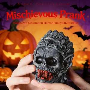 Aztec Death Whistle - Vampire Fang Skull, Terrifying Screaming Sound, Ancient Warrior Demon Whistle, Gothic Horror Tribal Art for Rituals